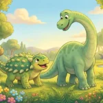Un dinosaurio feliz