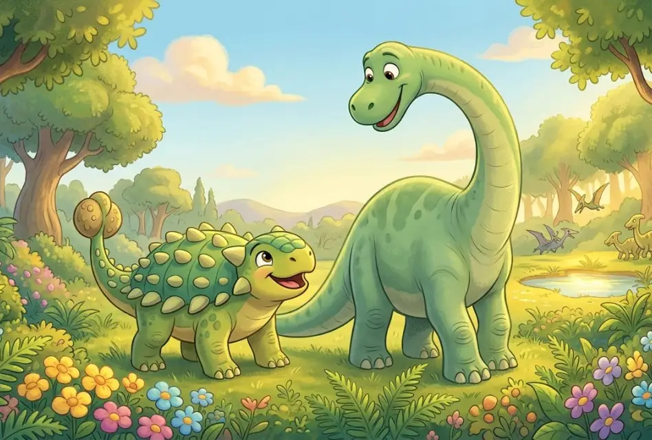 Un dinosaurio feliz